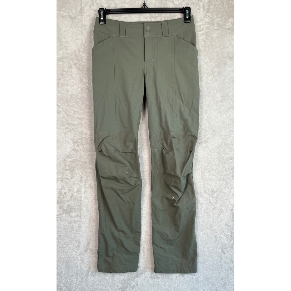 REI Co-op Women's Hiking Pants Sz 2 Green Olive Sage Reinforced Knee Regular Fit